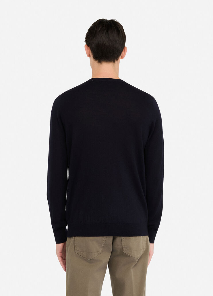 Pull 100 % laine bleu foncé Liu Jo - large image number 1