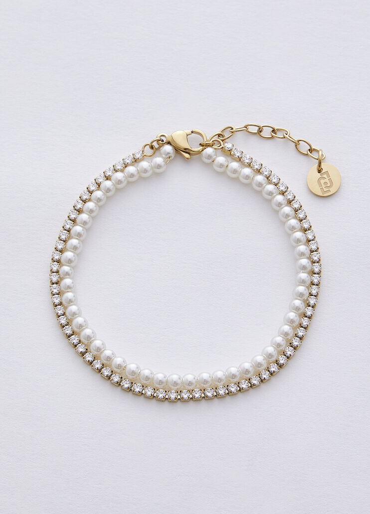 Bracelet with beads and diamant&eacute;s gold Liu Jo - medium