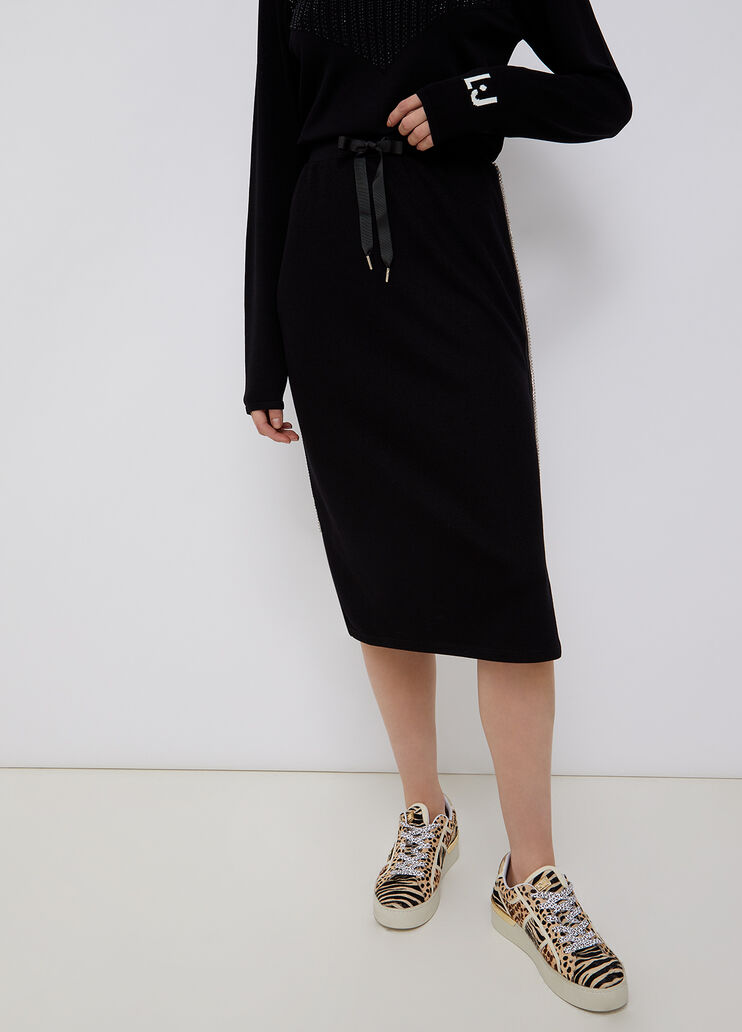 Midiskirt with gemstones black Liu Jo - large image number 0 Midiskirt with gemstones black Liu Jo - large image number 0