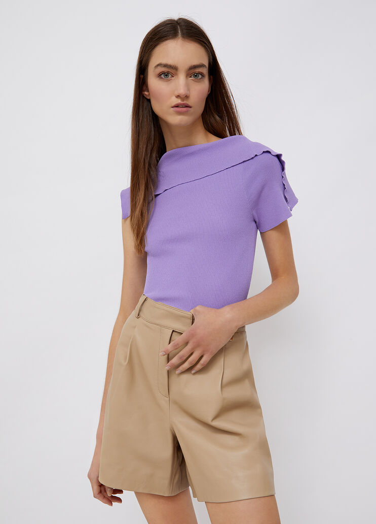 Pull avec boutons dans le dos lilas Liu Jo - large image number 0 Pull avec boutons dans le dos lilas Liu Jo - large image number 0