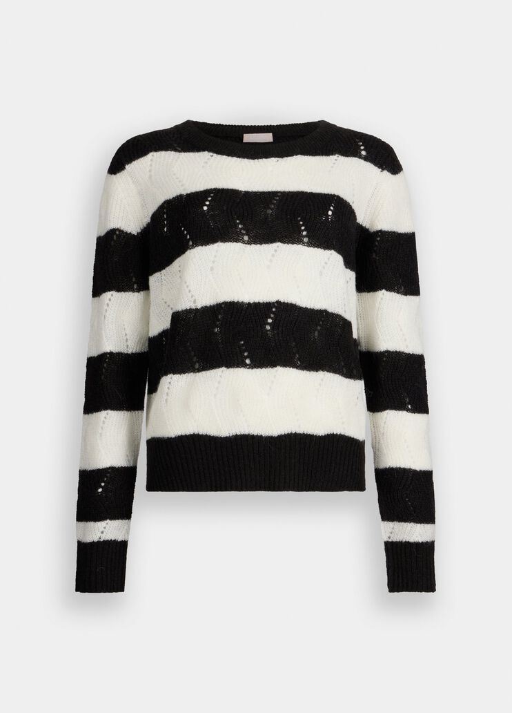 Striped wool and alpaca sweater black Liu Jo - large image number 6