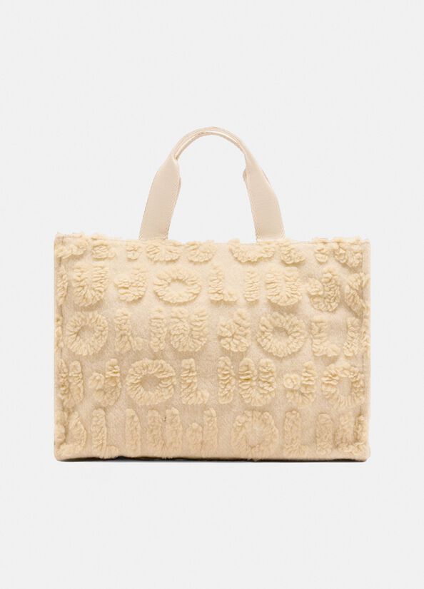 Large wool-blend shopping bag oat Liu Jo - medium