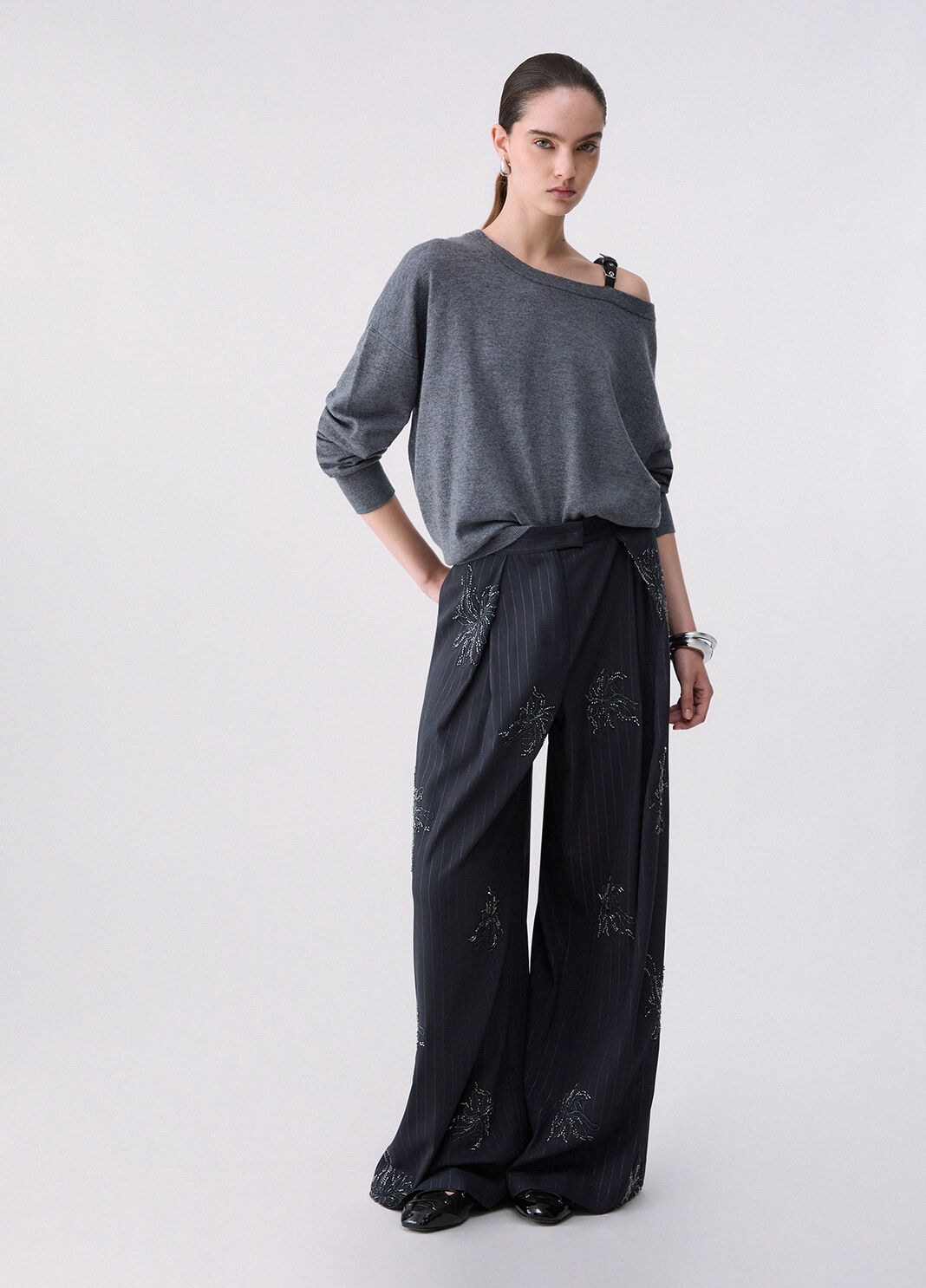 Knit in wool with buckle grey m&eacute;lange Liu Jo - large image number 5