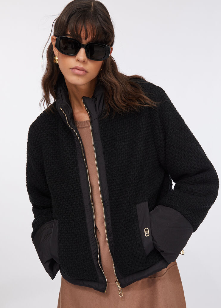Quilted nylon and mesh jacket black Liu Jo - medium