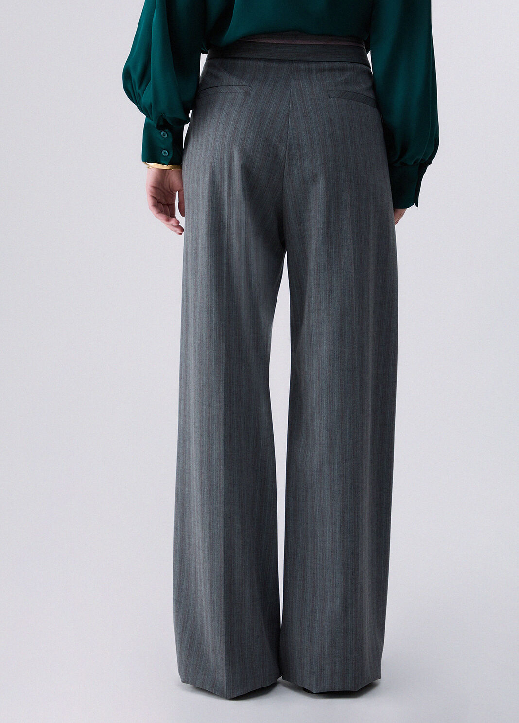 Pinstriped trousers in a wool blend dark grey Liu Jo - large image number 1