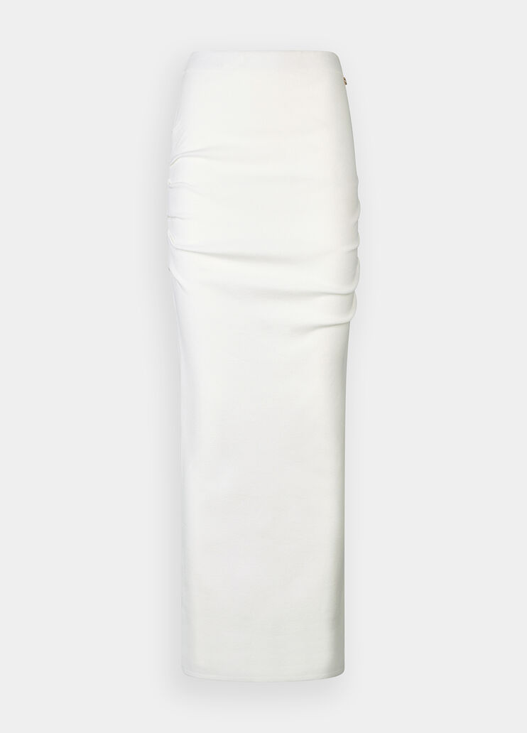 Long brushed fabric skirt milk Liu Jo - large image number 4