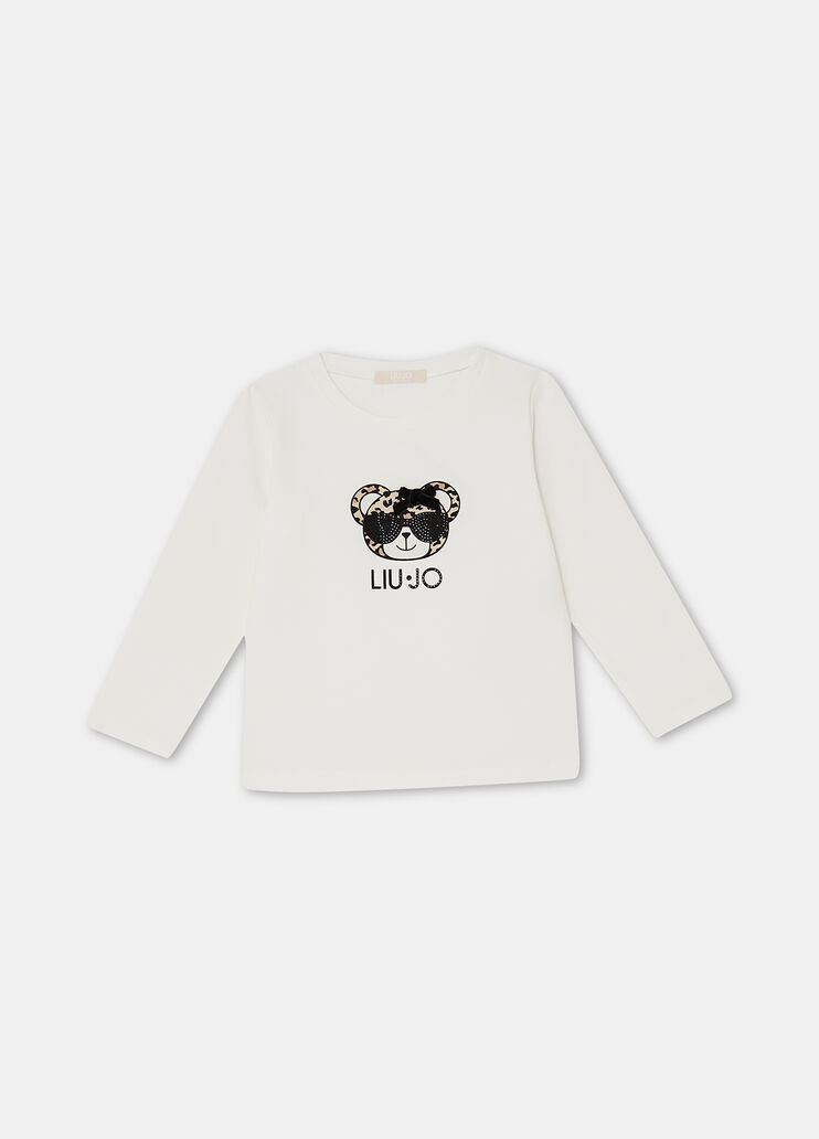 Cotton T-shirt with print white Liu Jo - large image number 2 Cotton T-shirt with print white Liu Jo - large image number 2