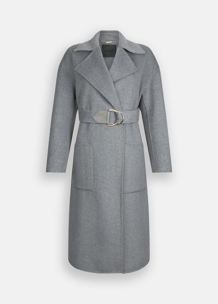 Cappotto in lana con cintura grigio Liu Jo - medium Cappotto in lana con cintura grigio Liu Jo - medium