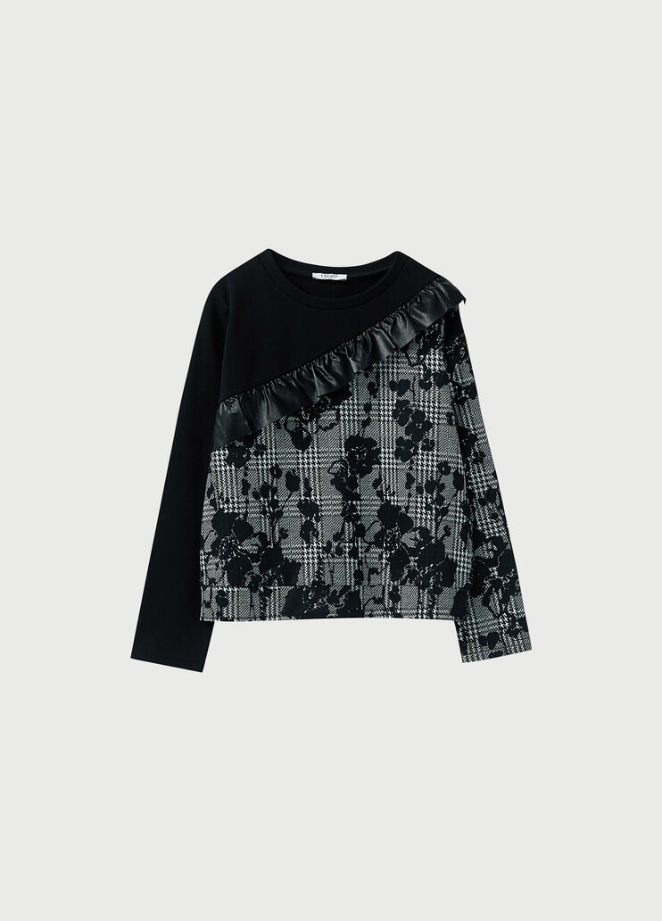 Sweatshirt with flounces Black Liu Jo - large image number 0