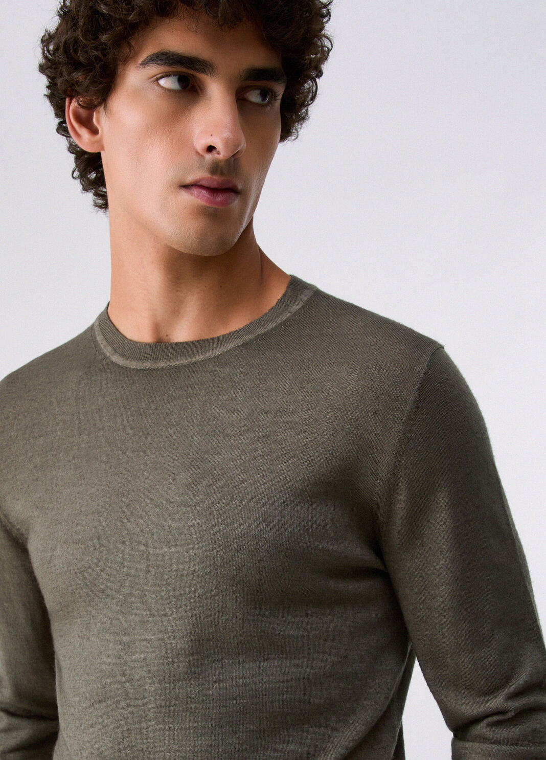 Strick stonewash aus Wolle merino Moosgr&uuml;n Liu Jo - large image number 4