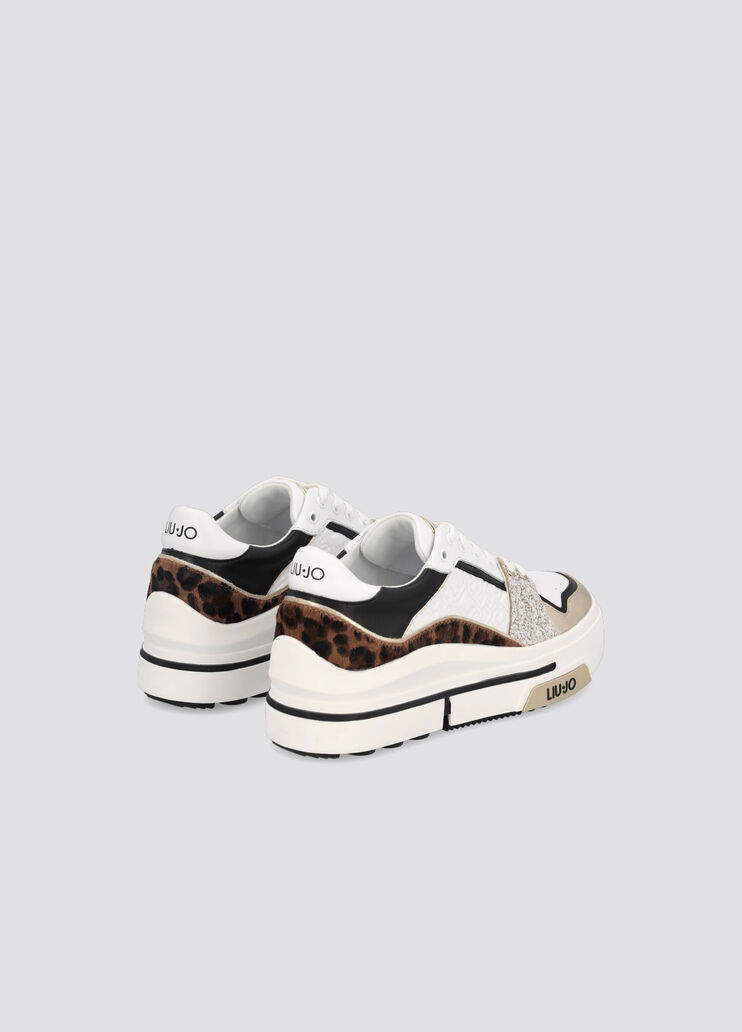 Sneakers with animal-print details white/animalier Liu Jo - large image number 2 Sneakers with animal-print details white/animalier Liu Jo - large image number 2