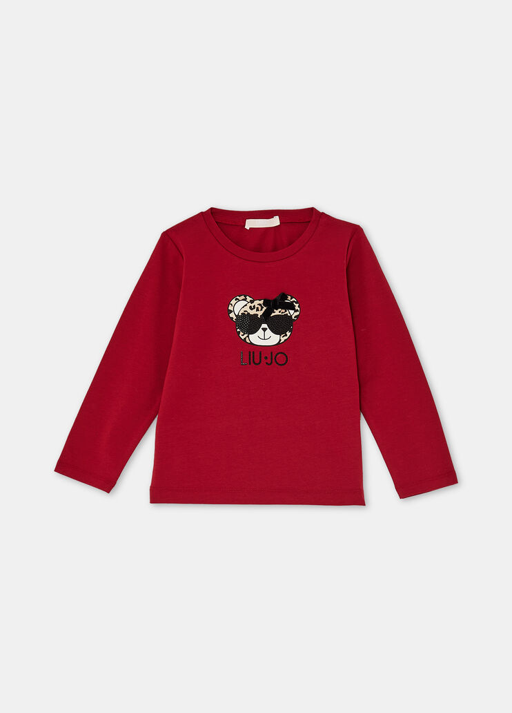 Cotton T-shirt with print red Liu Jo - large image number 2 Cotton T-shirt with print red Liu Jo - large image number 2