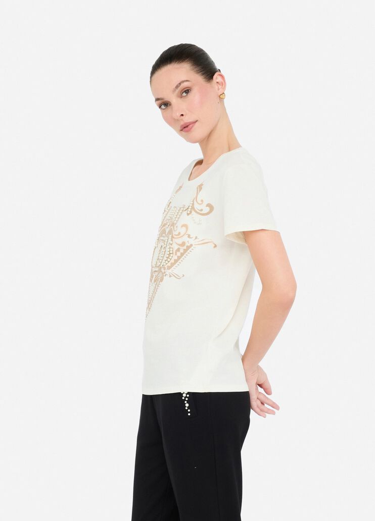 Cotton T-shirt white/print Liu Jo - large image number 3