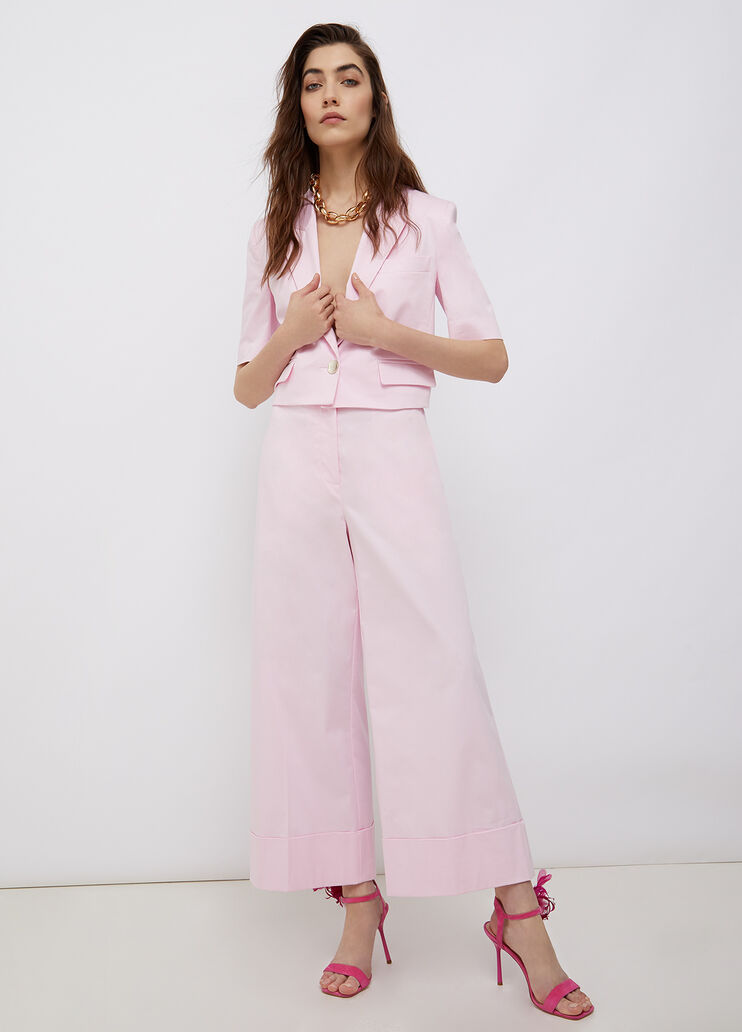 Palazzo trousers with turn-up pink Liu Jo - large image number 3