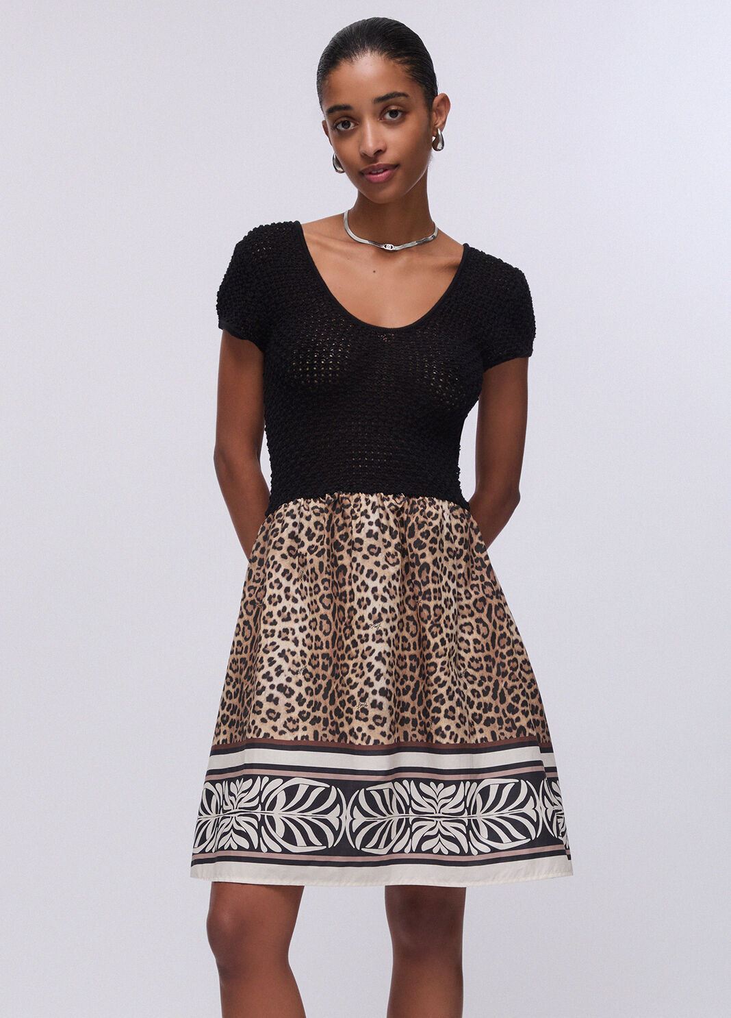 Kurzes Kleid mit Animal-Print Schwarz/Animal Liu Jo - large image number 0