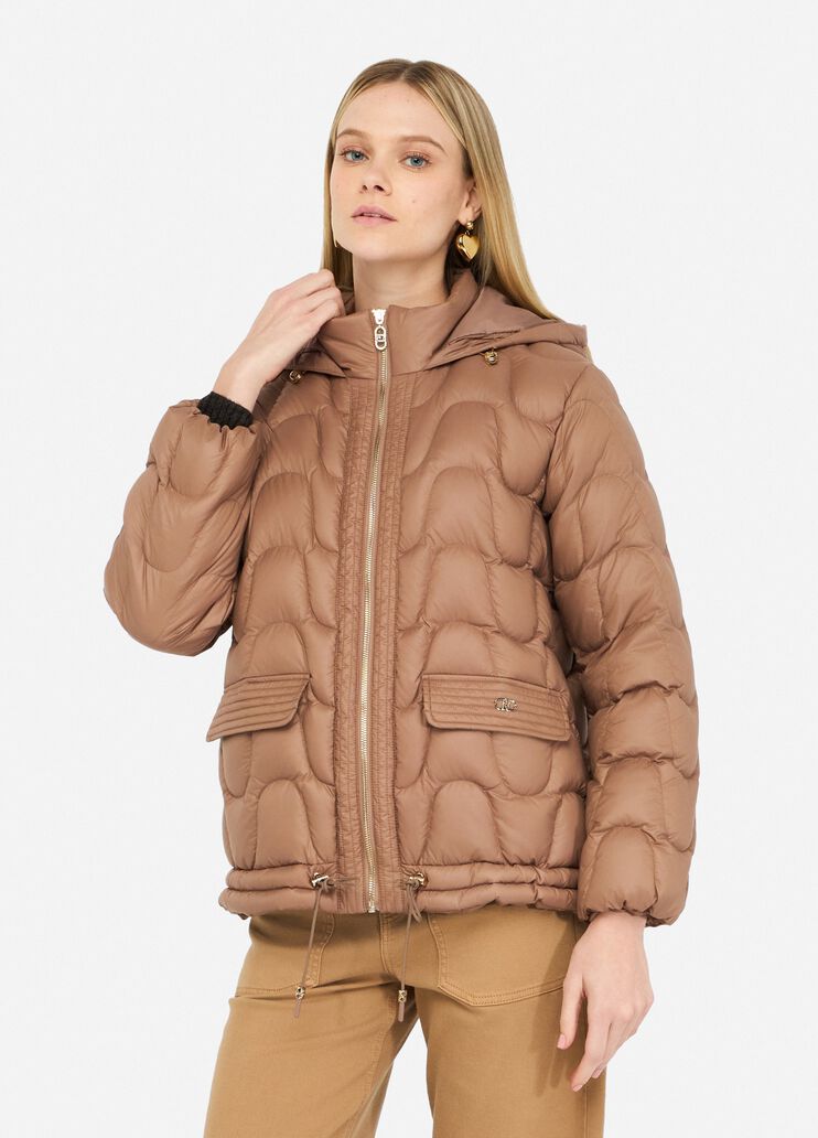 Manteau court en nylon matelassé chocolat au lait Liu Jo - medium Manteau court en nylon matelassé chocolat au lait Liu Jo - medium