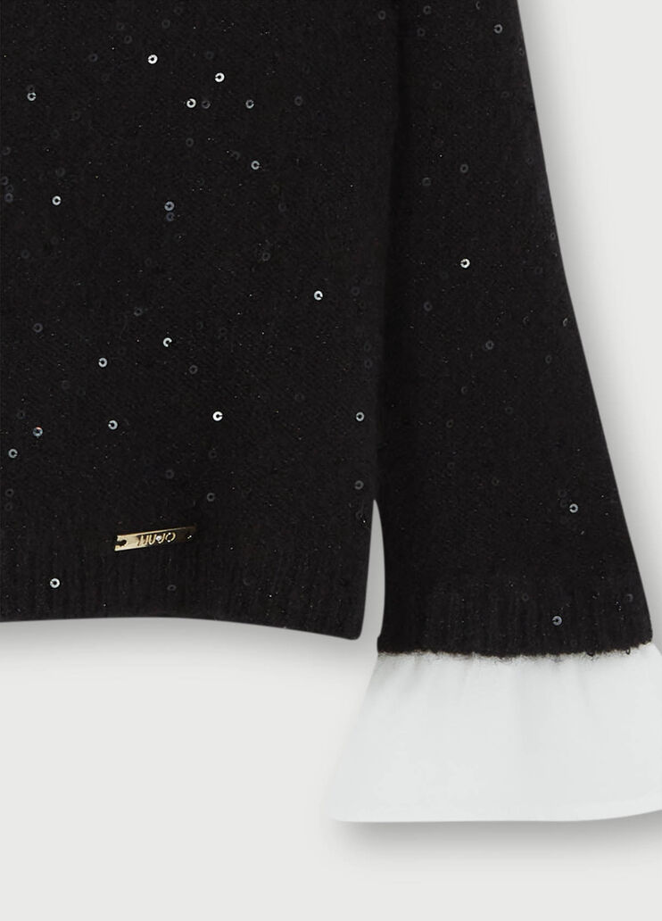 Pull avec volant Noir Liu Jo - large image number 2