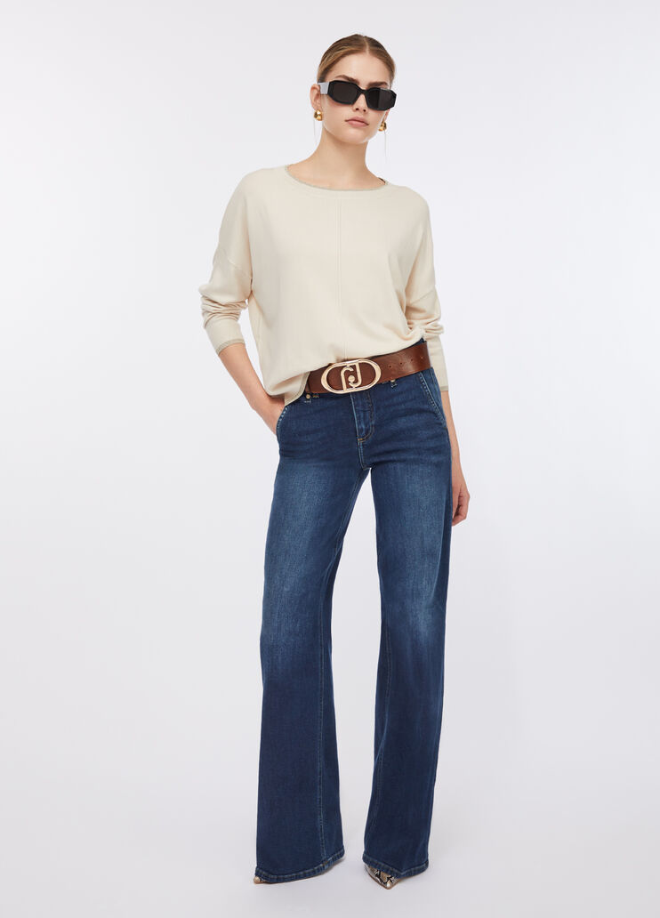 Pullover mit Lurex®-Details Hellbeige Liu Jo - large image number 5