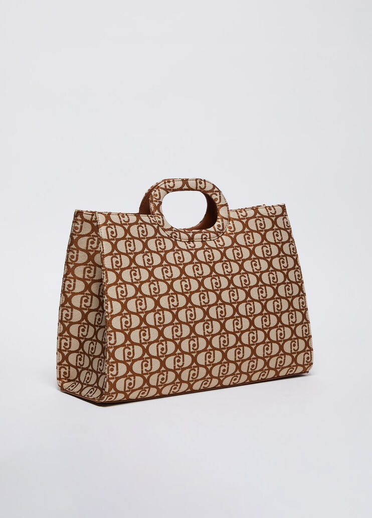 Shopper aus Jacquard mit Logo Farbe Braun | Liu Jo