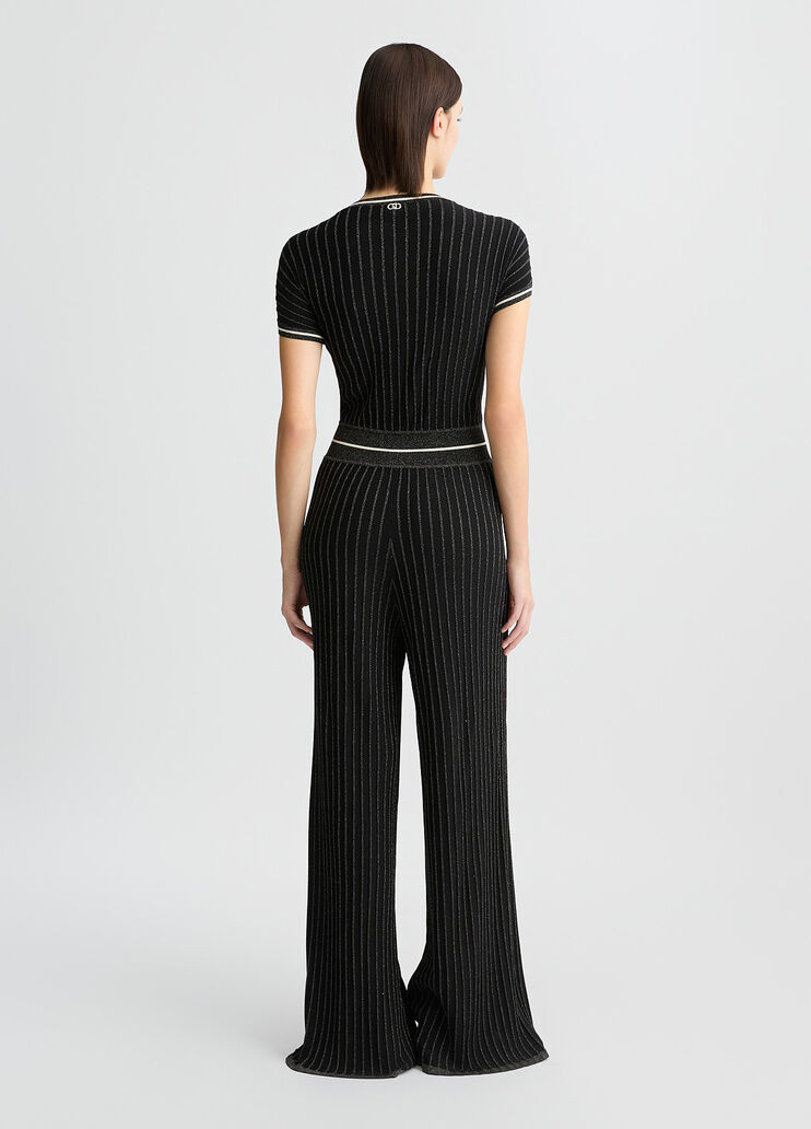 Lurex® knit jumpsuit black Liu Jo - large image number 1 Lurex® knit jumpsuit black Liu Jo - large image number 1