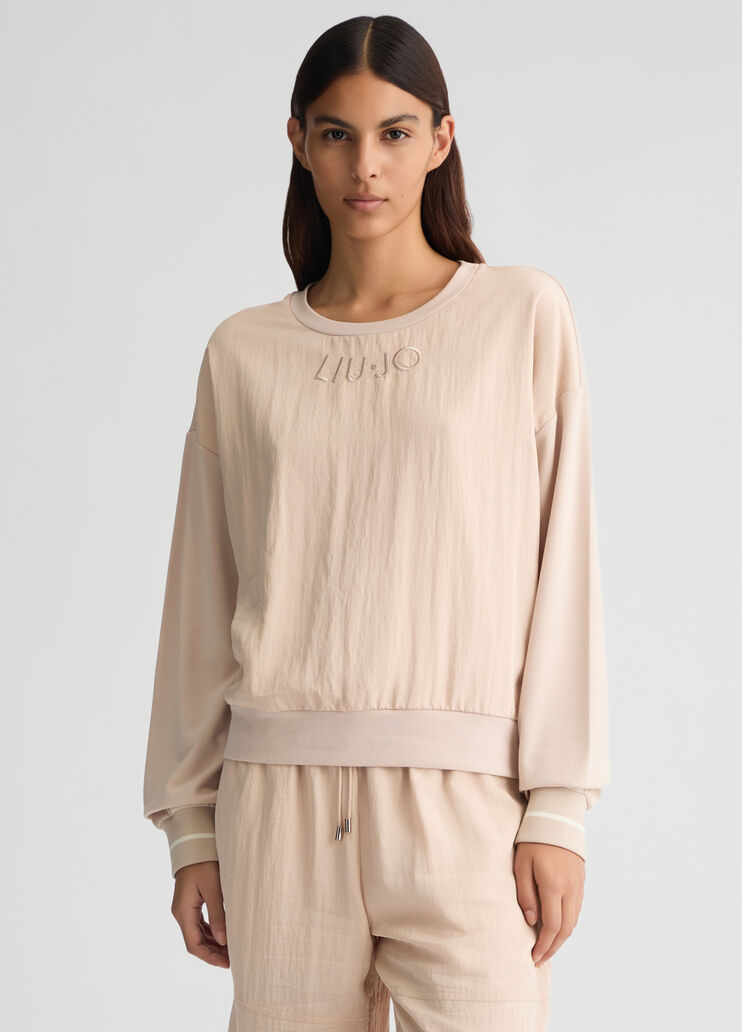 Sweatshirt with logo beige Liu Jo - medium Sweatshirt with logo beige Liu Jo - medium