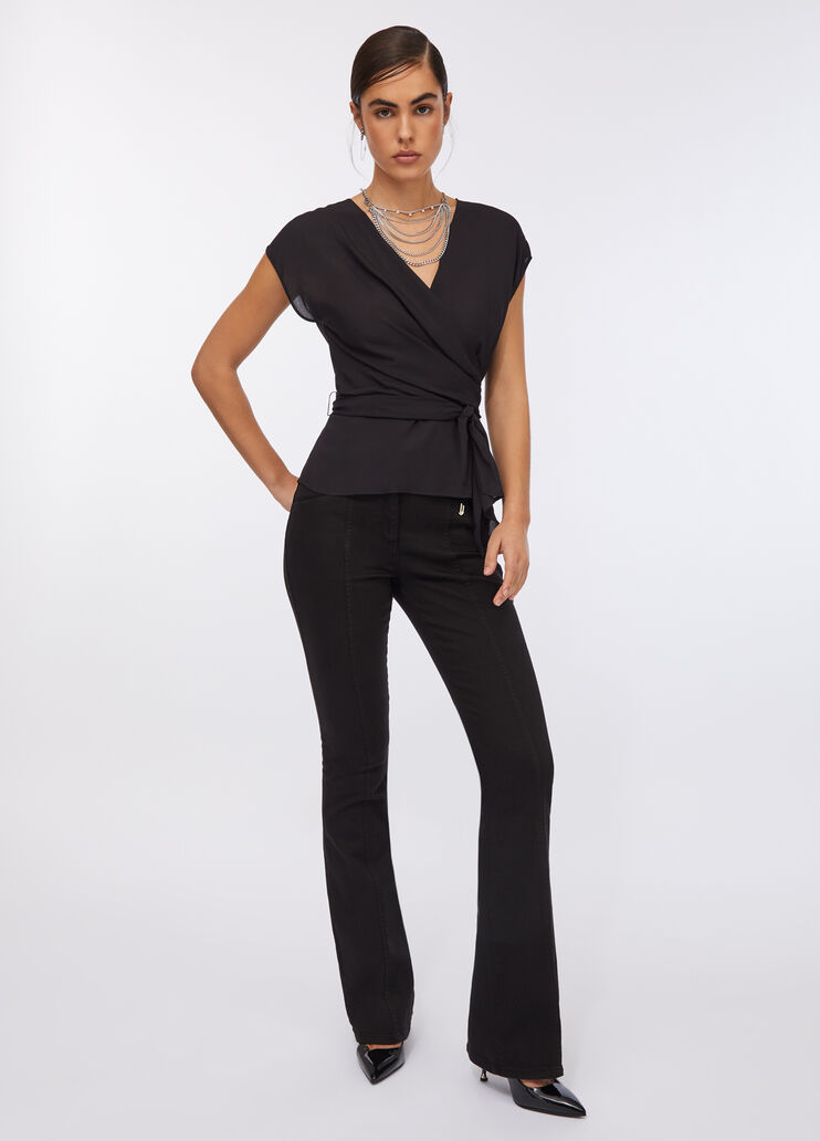 Crepe de chine top black Liu Jo - large image number 5 Crepe de chine top black Liu Jo - large image number 5