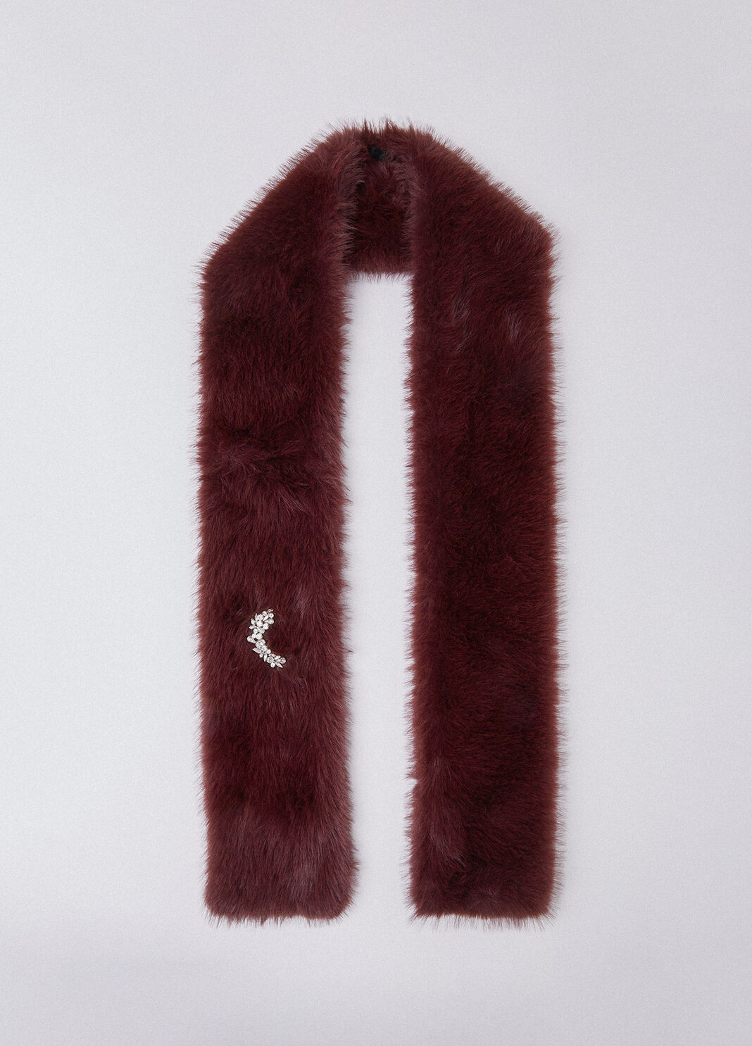 Stole with jewel brooch dark brown Liu Jo - large image number 1