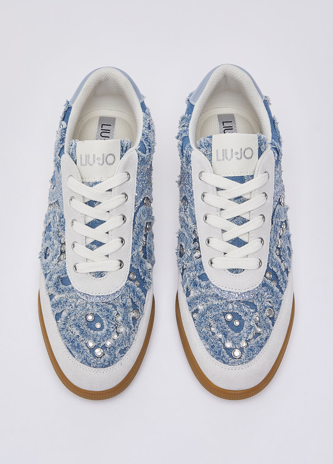 Sneakers in denim con pietre gioiello blu Liu Jo - large image number 4