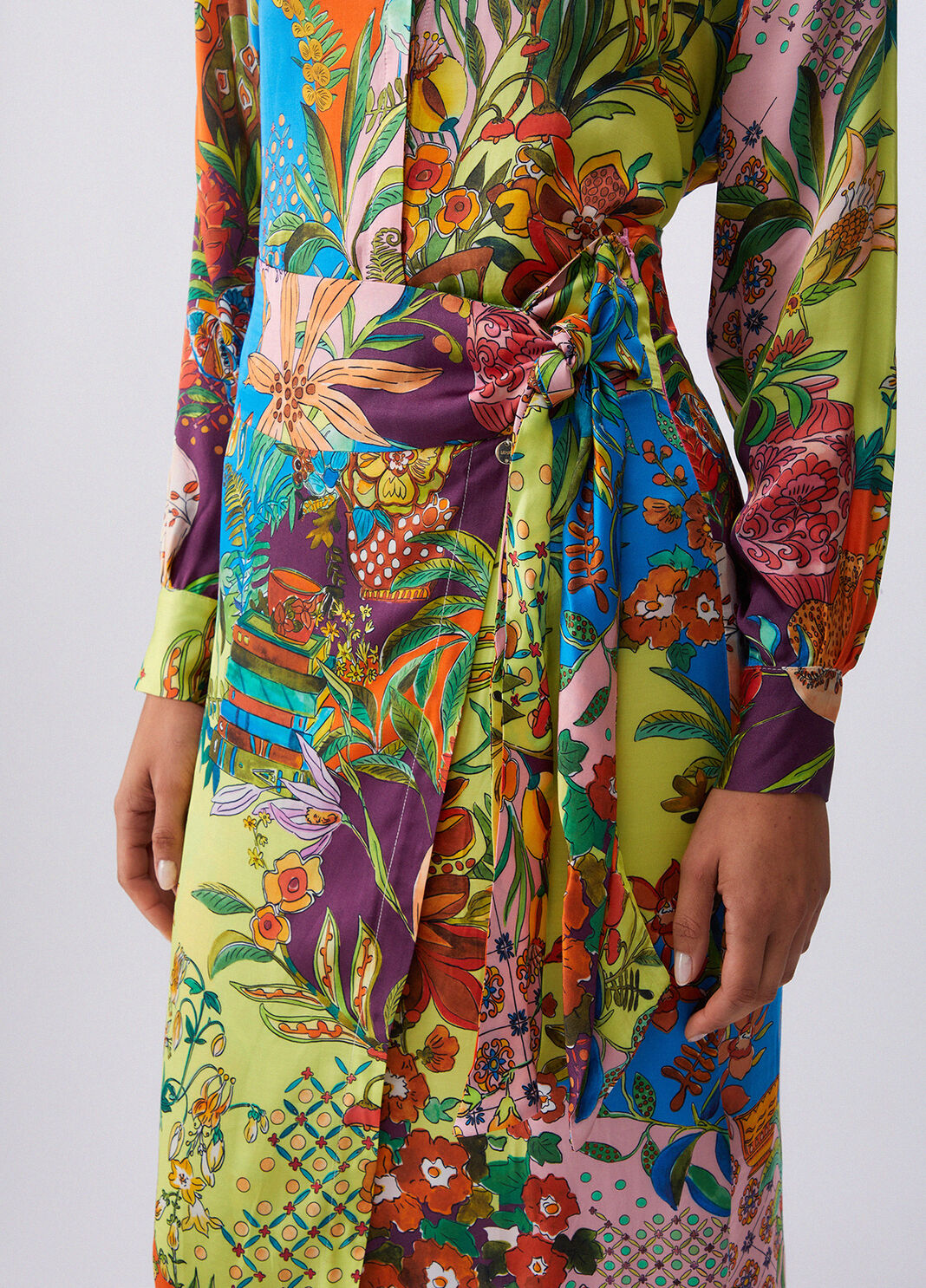 Langer Rock aus bedrucktem Satin Mehrfarbig Liu Jo - large image number 4