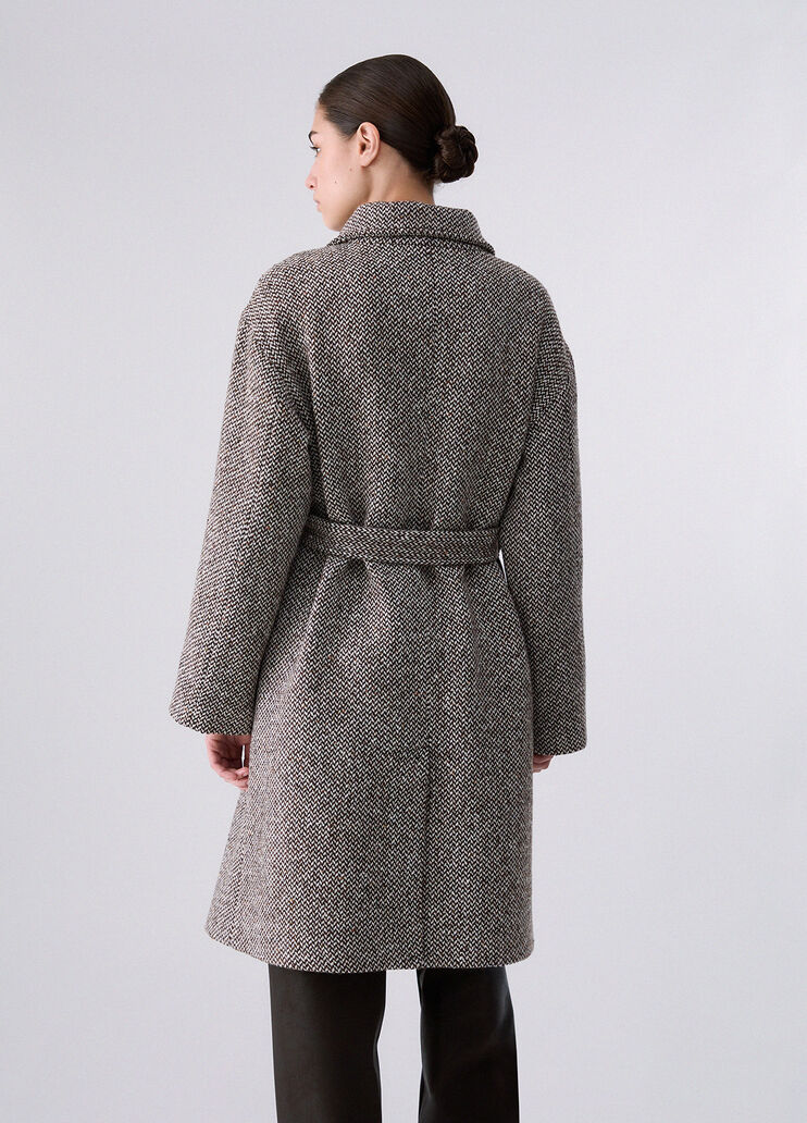Wool Coat with Belt mocha Liu Jo - medium