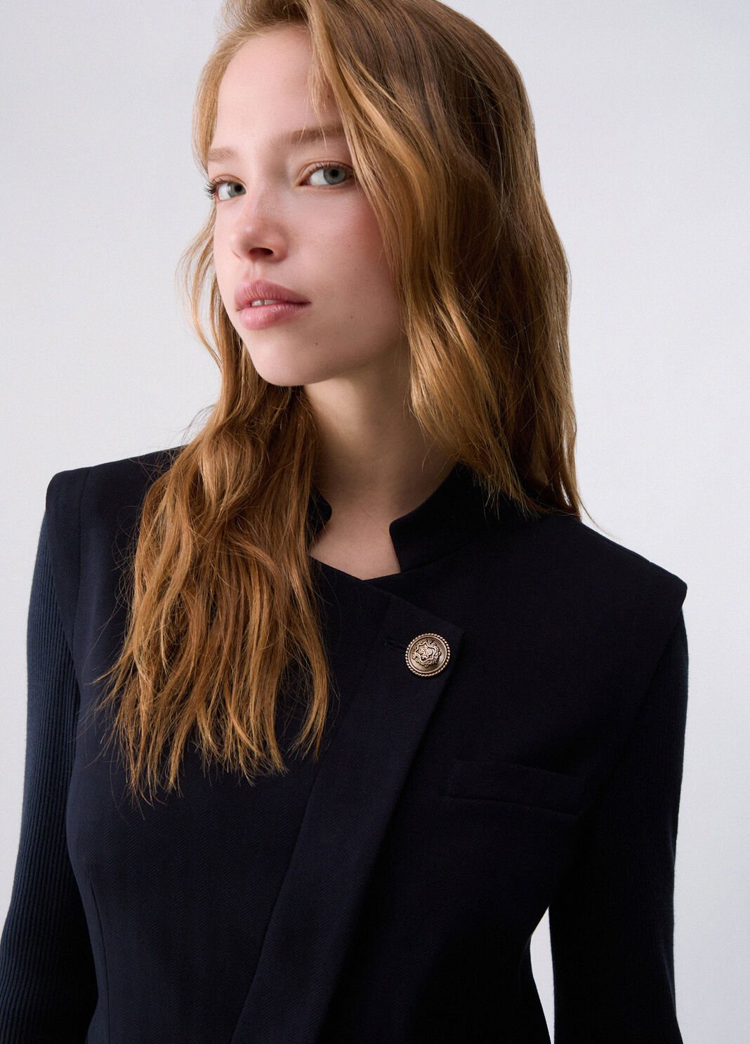 Blazer with knit sleeves dark blue Liu Jo - large image number 4