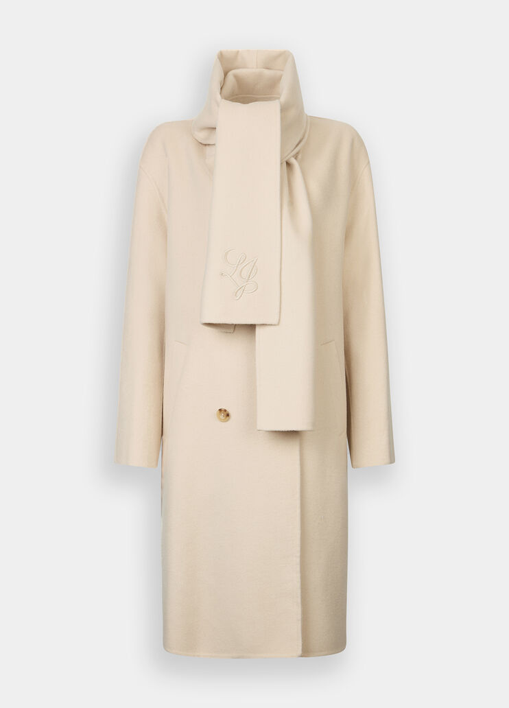 Wool coat with scarf light beige Liu Jo - large image number 4