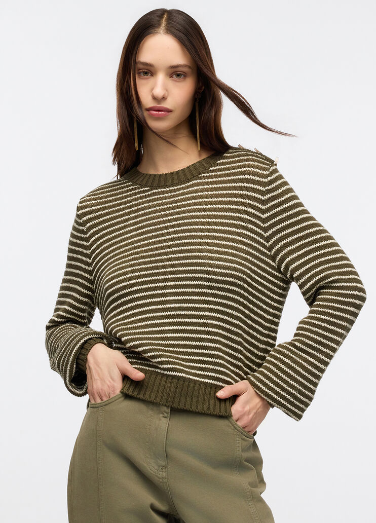 Striped lurex® jumper olive green Liu Jo - medium
