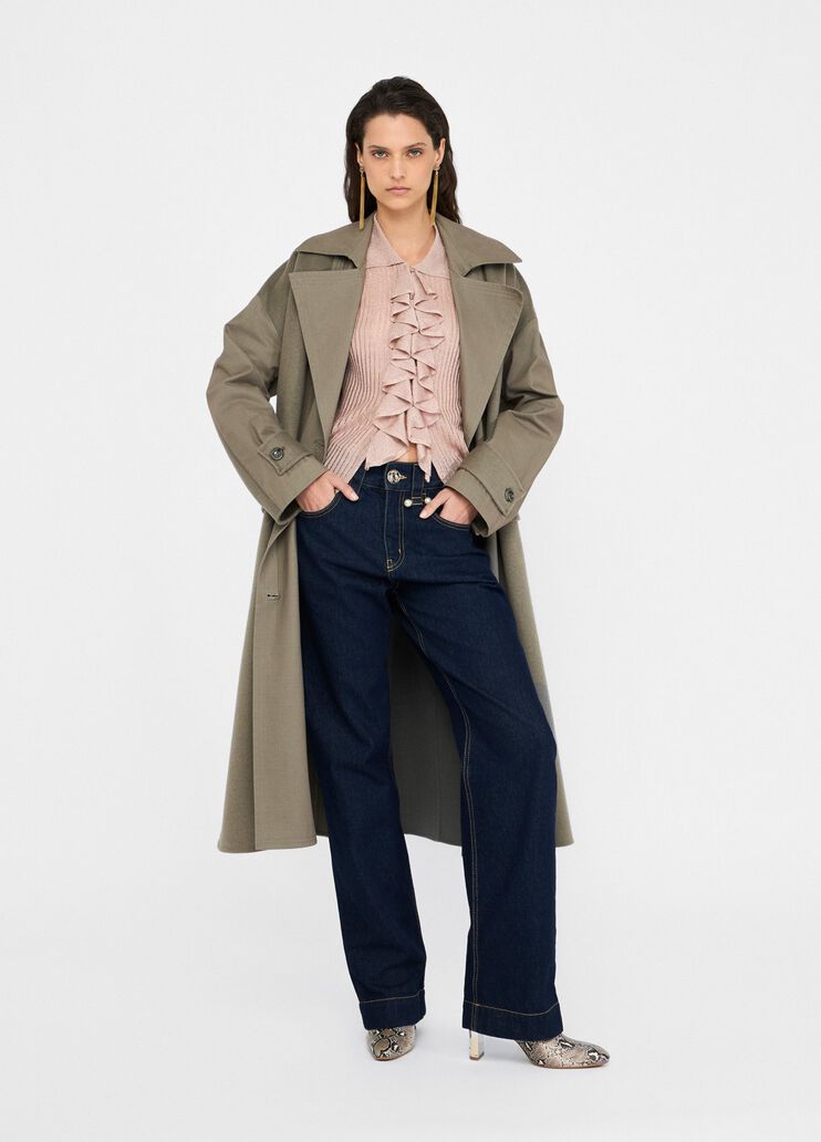 Double-breasted wool trench coat asparagus Liu Jo - medium Double-breasted wool trench coat asparagus Liu Jo - medium