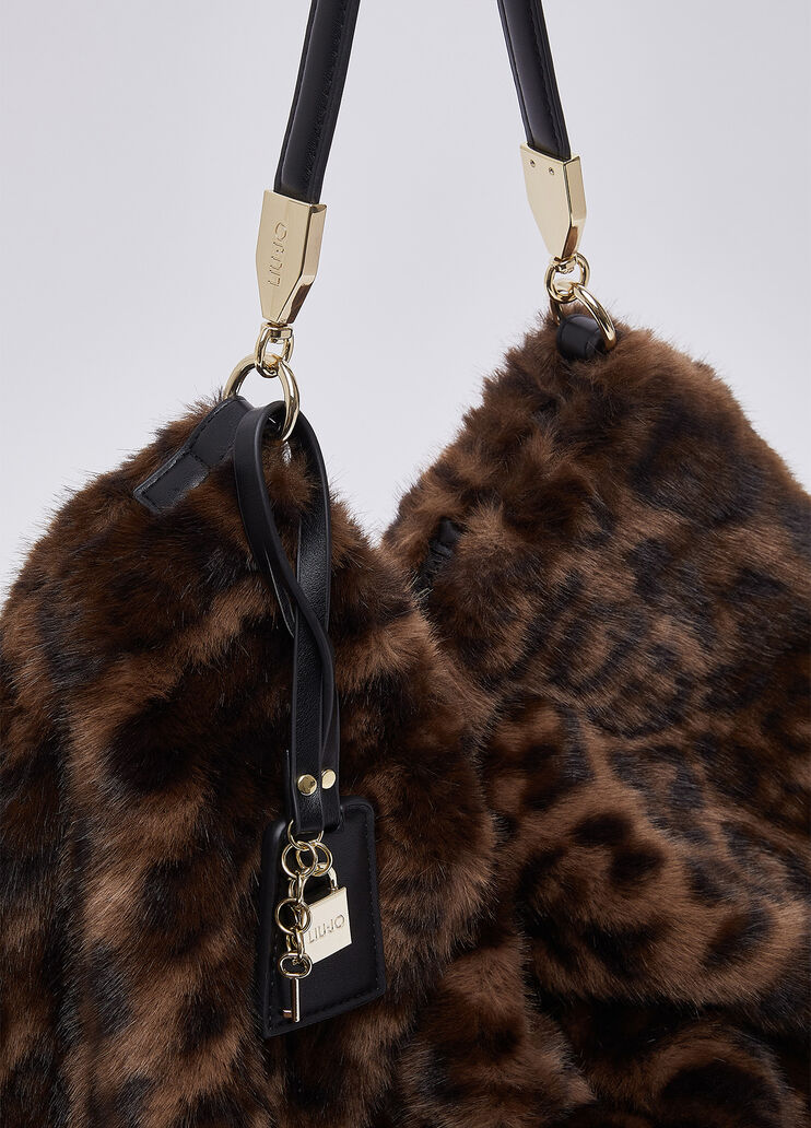 Grand Sac en Fausse Fourrure noir animalier Liu Jo - medium