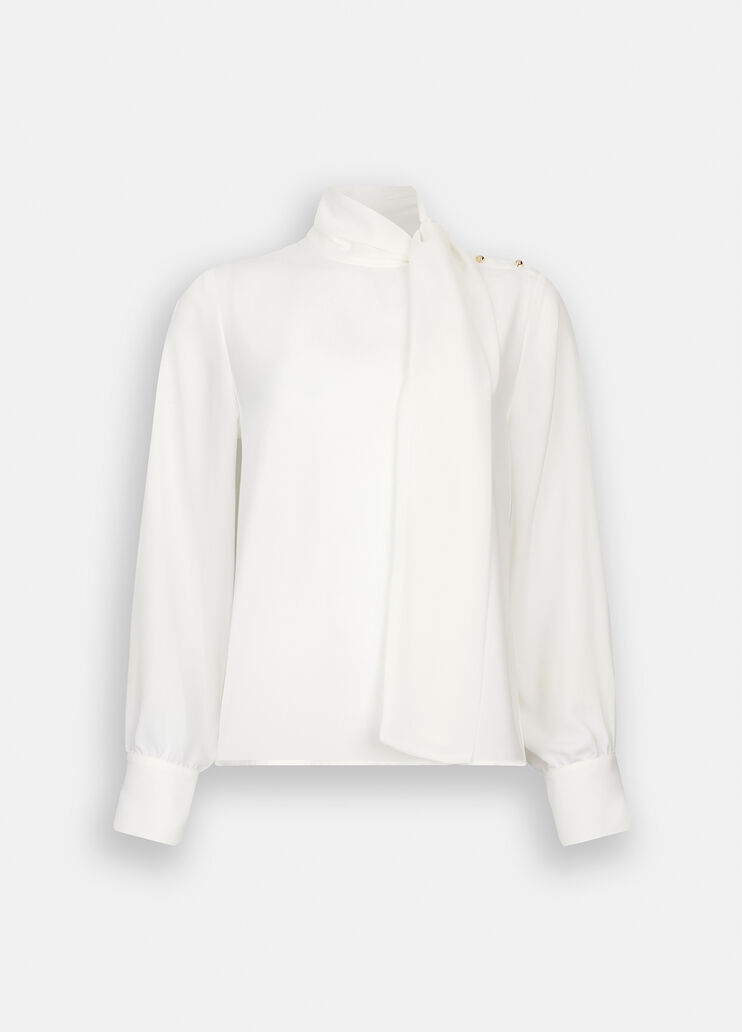 Blouse avec écharpe blanc laine Liu Jo - large image number 6