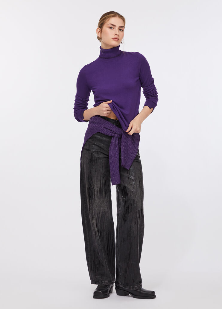 Polo-neck with lurex® details purple Liu Jo - medium