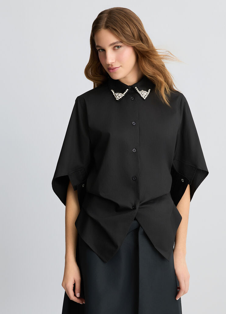 Black shirt with bejewelled embellishment black Liu Jo - large image number 0 Black shirt with bejewelled embellishment black Liu Jo - large image number 0