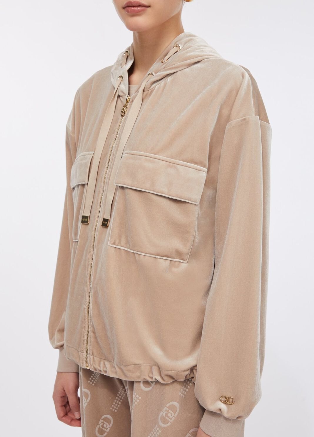 Sweatshirt in chenille with hood champagne Liu Jo - large image number 2
