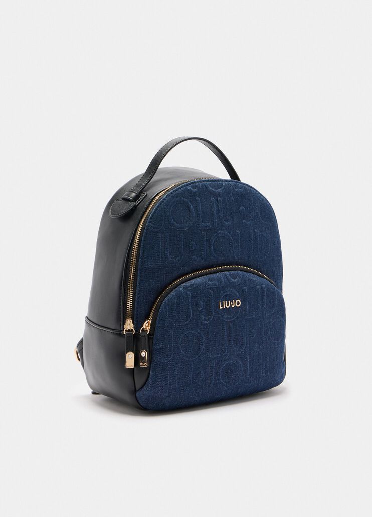 Mittelgroßer Rucksack aus Denim Blau Liu Jo - large image number 2 Mittelgroßer Rucksack aus Denim Blau Liu Jo - large image number 2