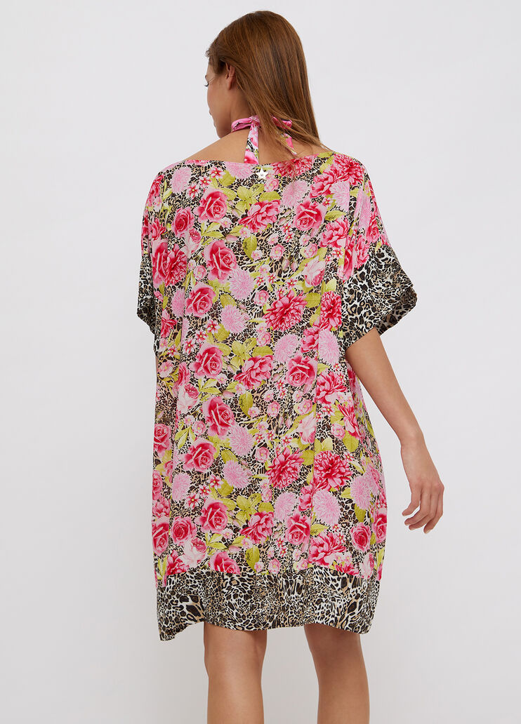 Kaftan dress with animal print pink floral animal print Liu Jo - large image number 1