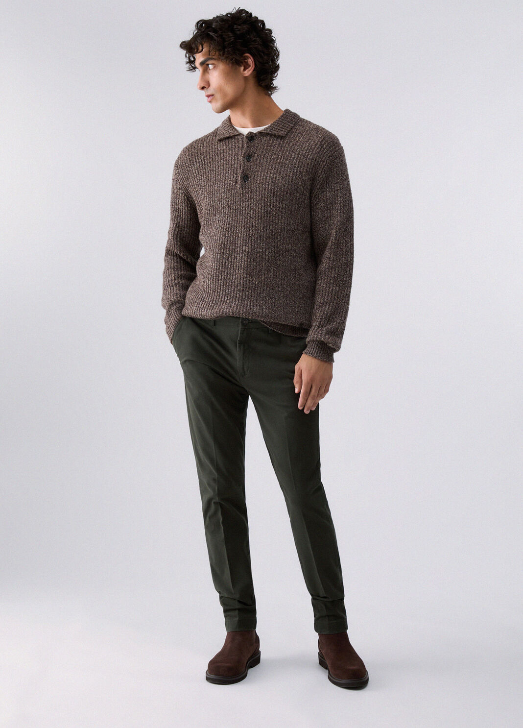 Chino trousers in gabardine moss green Liu Jo - large image number 5