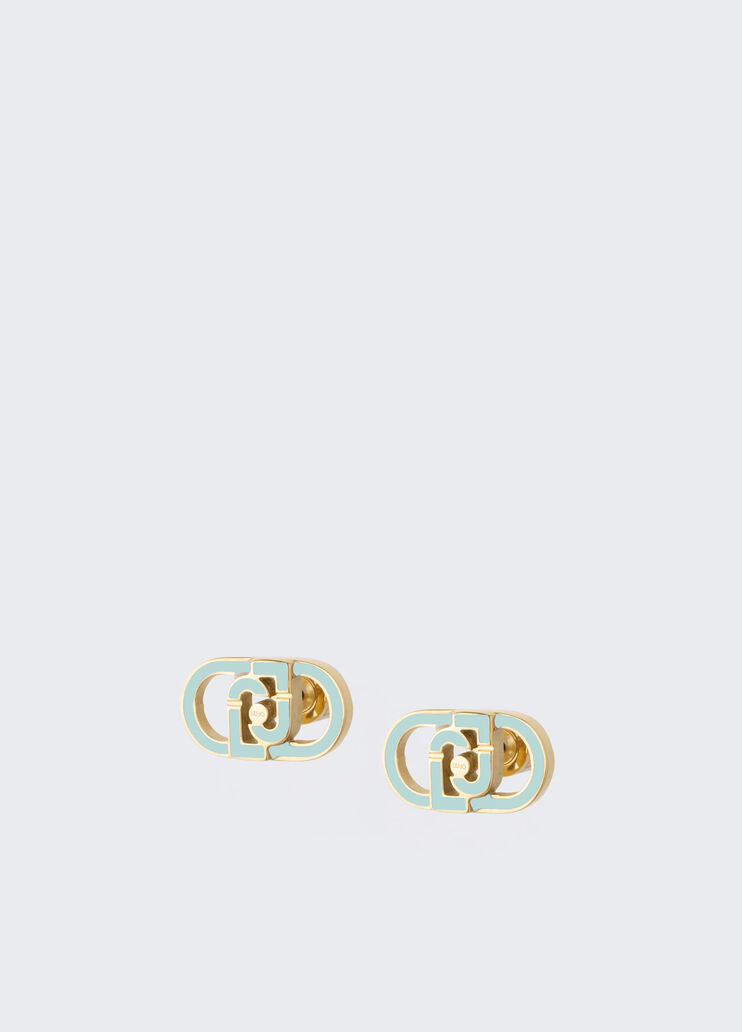 Earrings with monogram logo light blue Liu Jo - medium Earrings with monogram logo light blue Liu Jo - medium