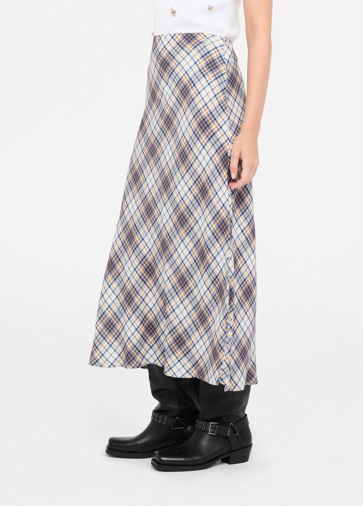 Long chequered skirt colour check | Liu Jo