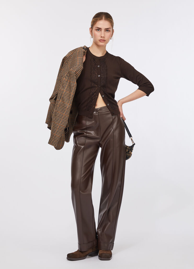 Cardigan mit Spitzendetails Dunkelbraun Liu Jo - large image number 5