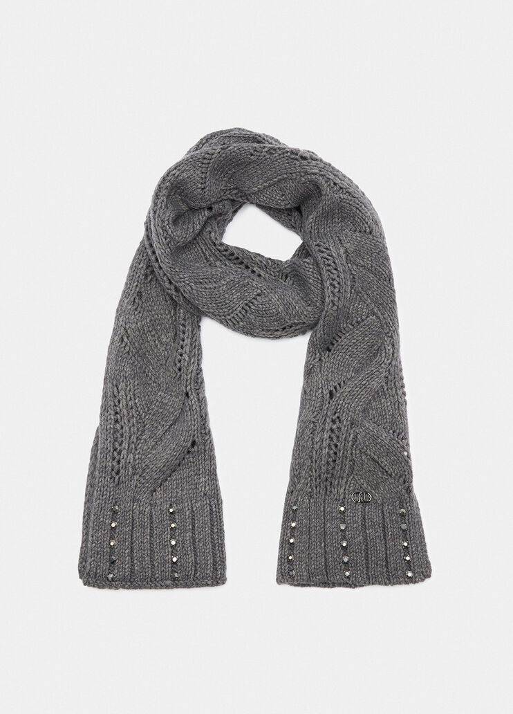 Schal aus Wollgemisch mit Strass Grau Liu Jo - medium