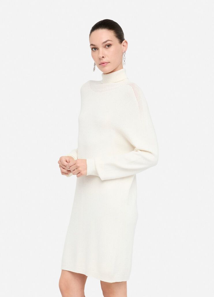 Knit dress with micro-sequins white wool Liu Jo - large image number 3 Knit dress with micro-sequins white wool Liu Jo - large image number 3