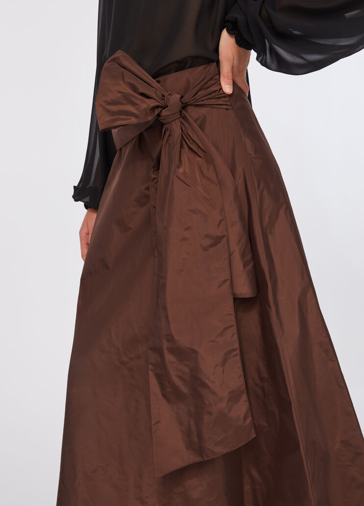 Long taffeta skirt dark brown Liu Jo - large image number 4