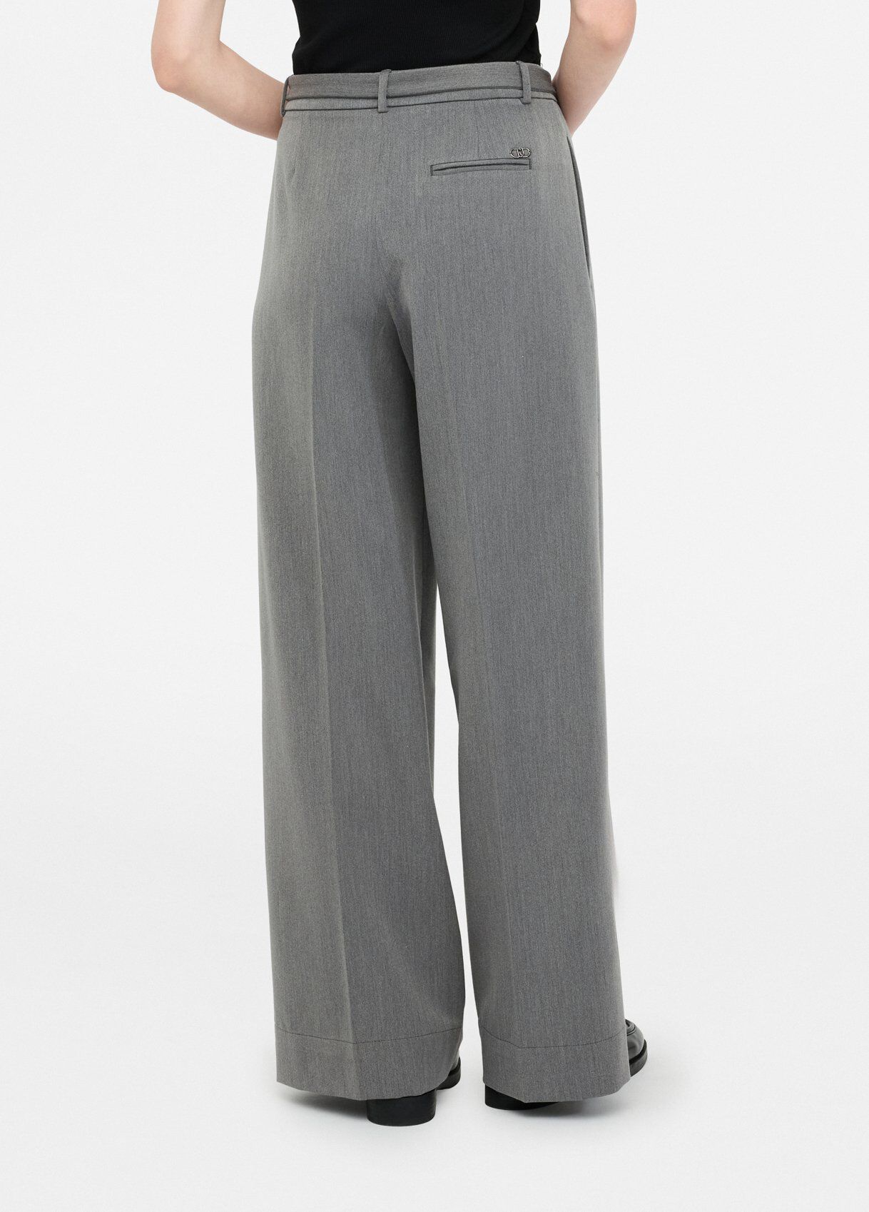 パンツ LIU JO BELTED PANTS Palazzo trousers with belt colour grey | Liu Jo