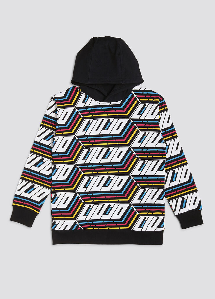Hooded sweatshirt with multicolour print  Liu Jo - large image number 0 Hooded sweatshirt with multicolour print  Liu Jo - large image number 0